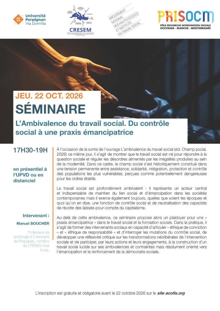Séminaire CRESEM-GNHEITS du Jeudi 22 octobre 2026