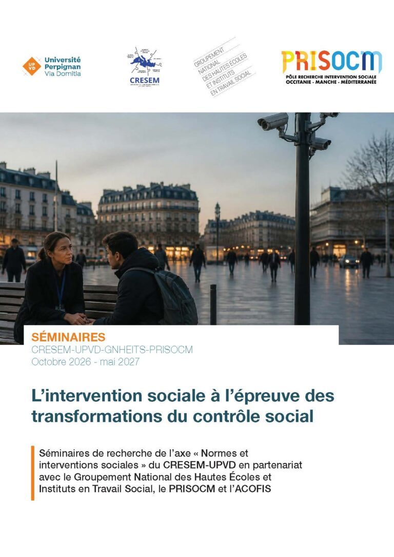 Programme et affiches des séminaires CRESEM-GNHEITS 2026-2027